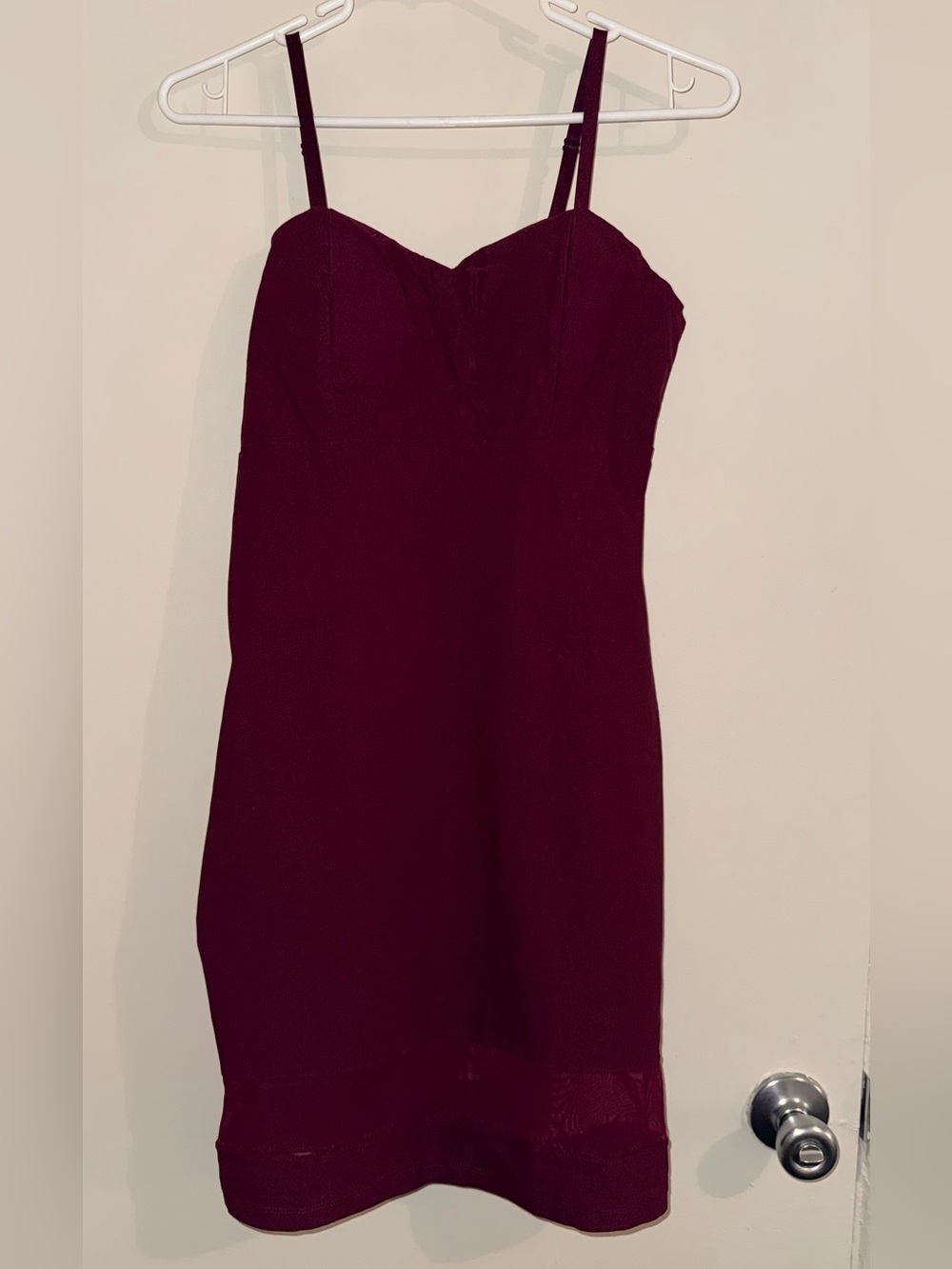 Fashion Nova Burgundy Spaghetti Strap Mini Dress